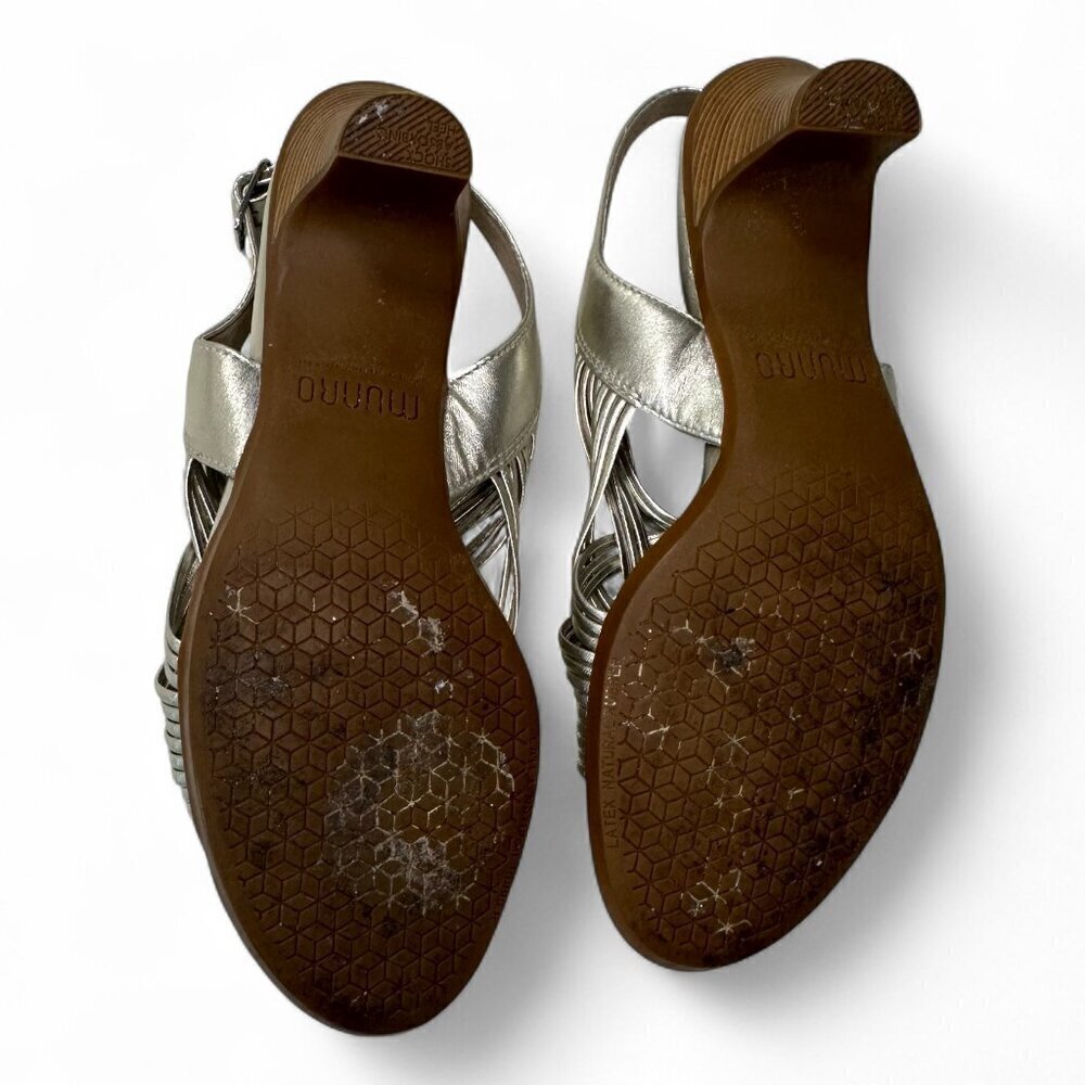 Munro Women's Marianna Slingback Sandal Sz 7 - Metallic Taupe - Picture 15 of 16